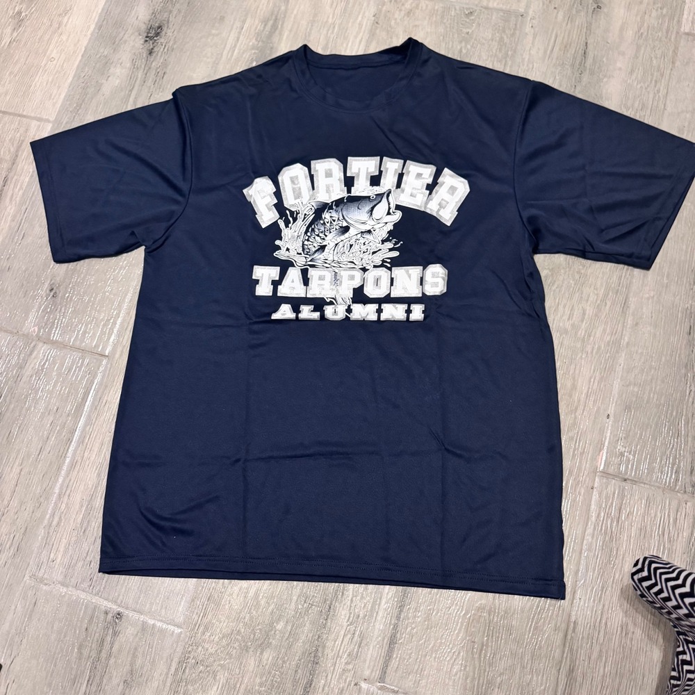 Unbranded Performance T-Shirt Men Large Navy Blue Fortier Tarpons Alumni Graphic